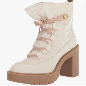 NWT DOLCE VITA celida nylon ankle boots in ivory/cream